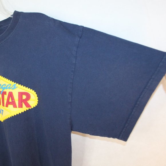 NBA BASKETBALL 2007 LAS VEGAS ALL-STAR TSHIRT SZ XL GILDAN NAVY/YELLOW COTTON - Picture 8 of 12